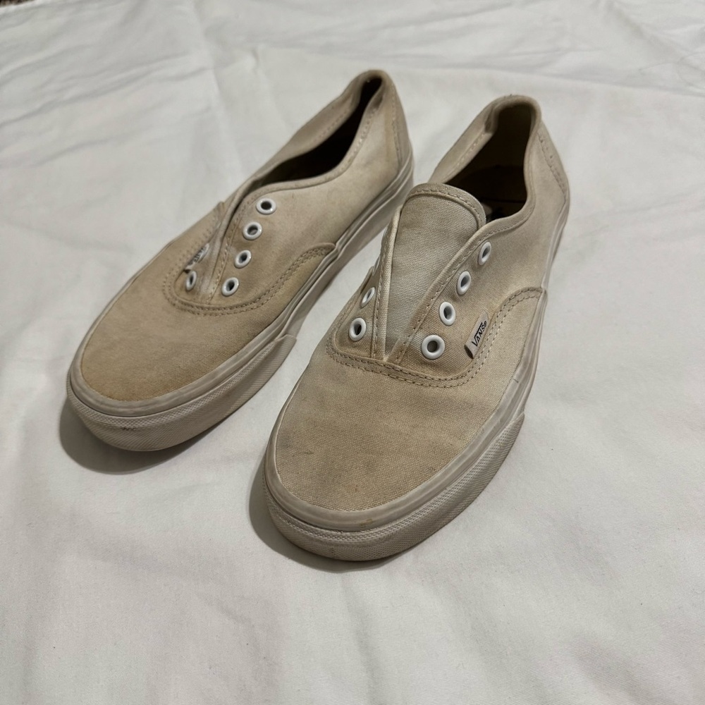 Beige Vans Unisex Adults Size 6 Men Size 7.5 Womens